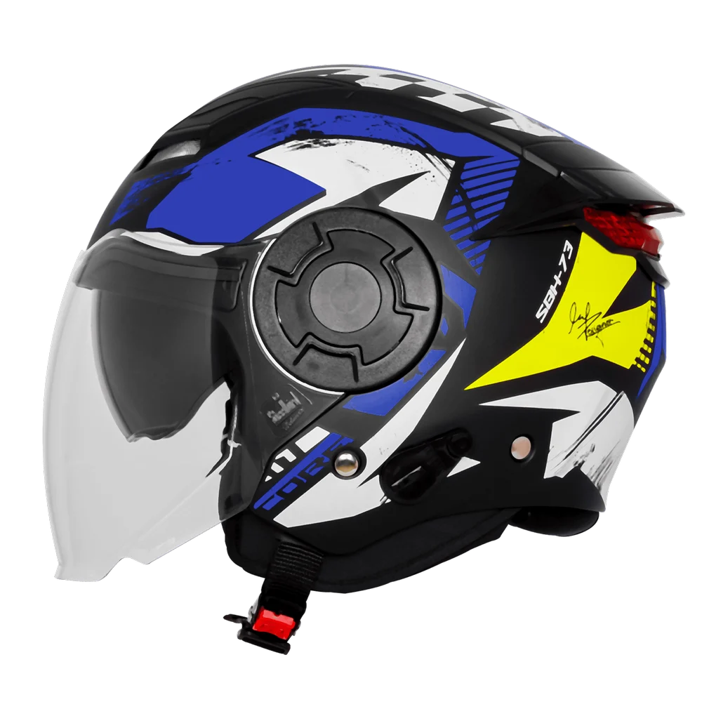 STEELBIRD SBH-73 DRX RF CORE GLOSSY BLACK/BLUE 600 MM STEELBIRD SBH-73 DRX RF CORE GLOSSY BLACK/BLUE 600 MM