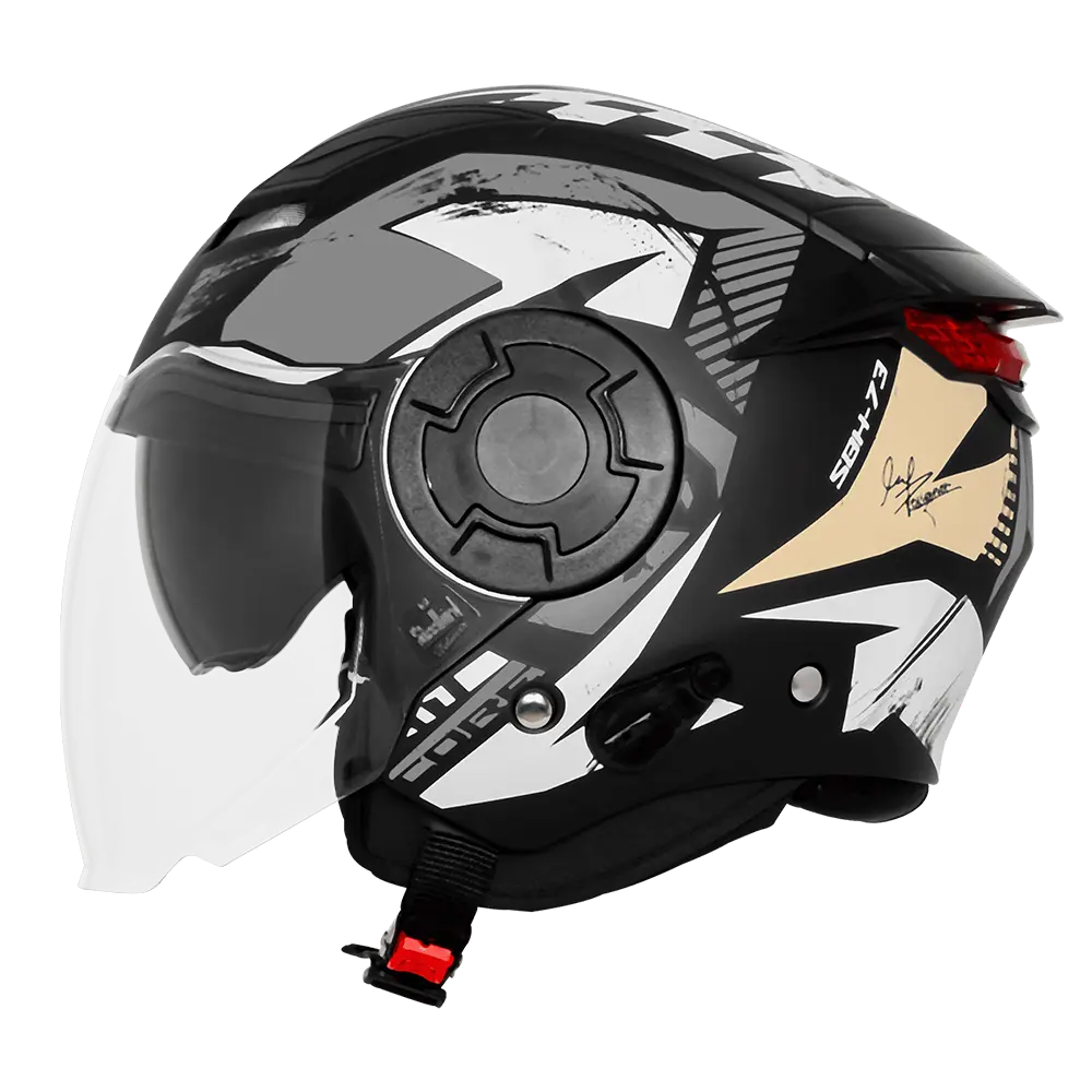 STEELBIRD SBH-73 ISS DRX RF CORE GLOSSY BLACK/GREY 600 MM