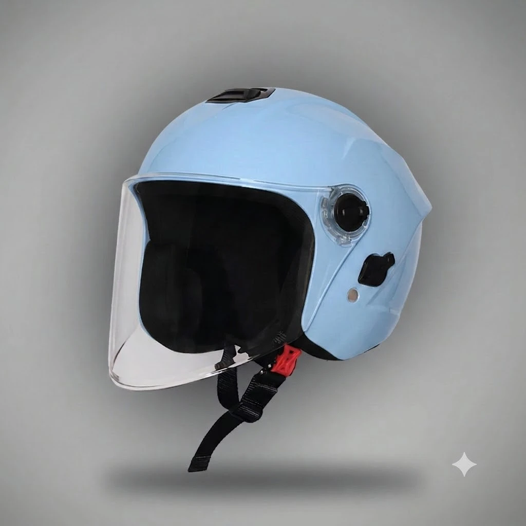 STEELBIRD SBH-80 FAIRY GLOSSY SEA BLUE C/V 570MM