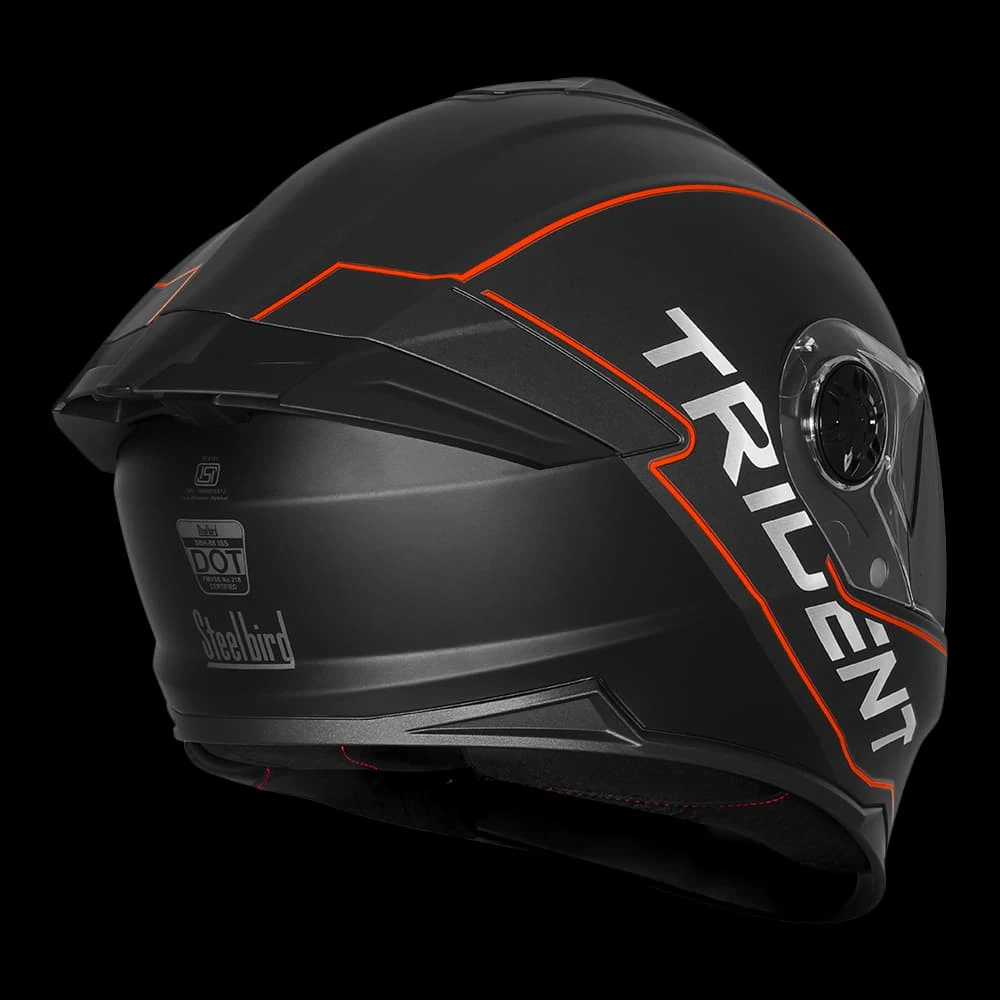 STEELBIRD SBH-88 ISS TRIDENT TR-1 GLOSSY AXIS GREY/ORANGE C/V 600MM STEELBIRD SBH-88 ISS TRIDENT TR-1 GLOSSY AXIS GREY/ORANGE C/V 600MM