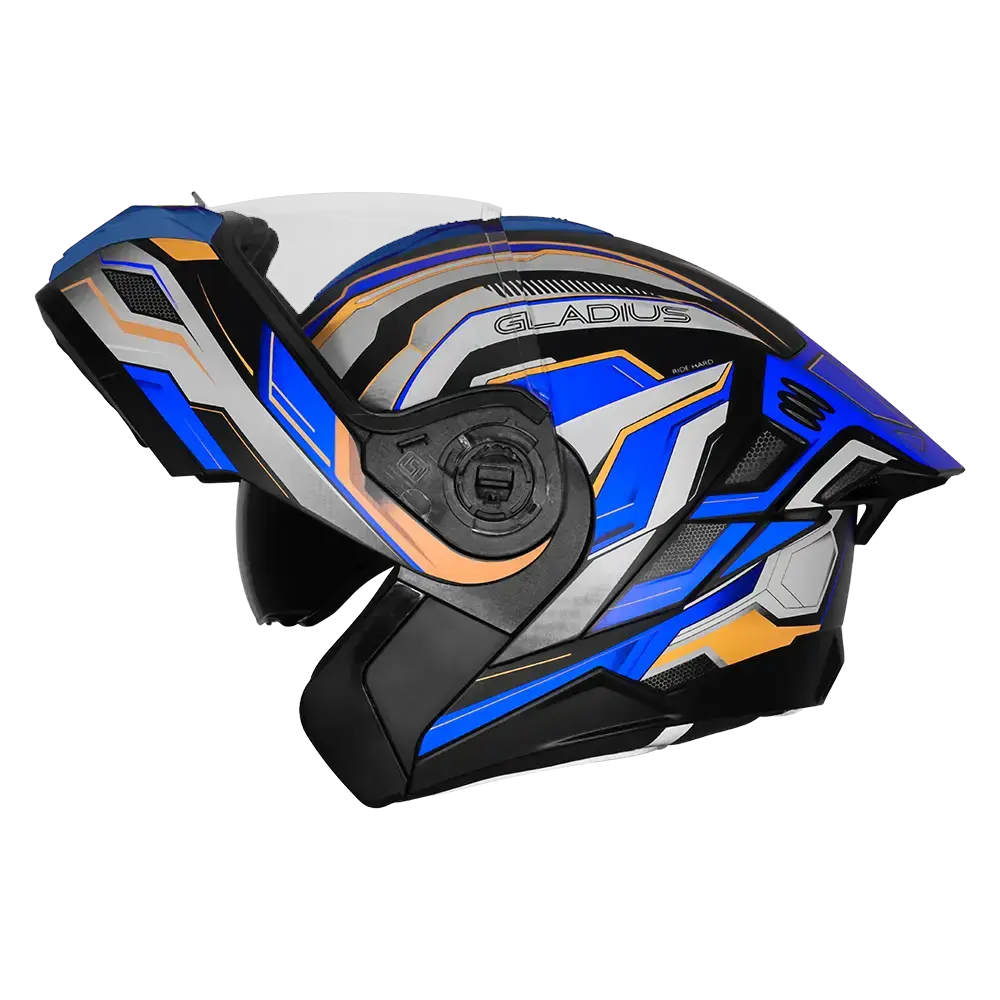 STEELBIRD SBH-98 ISS GLADIUS GL-1 GLOSSY BLACK/BLUE C/V 620MM WITH EXTRA SMOKE VISOR STEELBIRD SBH-98 ISS GLADIUS GL-1 GLOSSY BLACK/BLUE C/V 620MM WITH EXTRA SMOKE VISOR