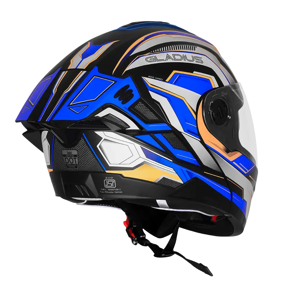 STEELBIRD SBH-98 ISS GLADIUS GL-1 GLOSSY BLACK/BLUE C/V 620MM WITH EXTRA SMOKE VISOR STEELBIRD SBH-98 ISS GLADIUS GL-1 GLOSSY BLACK/BLUE C/V 620MM WITH EXTRA SMOKE VISOR