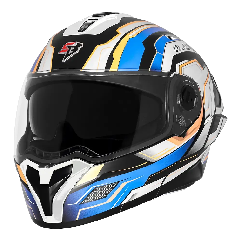 STEELBIRD SBH-98 ISS GLADIUS GL-1 GLOSSY BLACK/PEARL WHITE C/V 620MM WITH EXTRA SMOKE VISOR STEELBIRD SBH-98 ISS GLADIUS GL-1 GLOSSY BLACK/PEARL WHITE C/V 620MM WITH EXTRA SMOKE VISOR