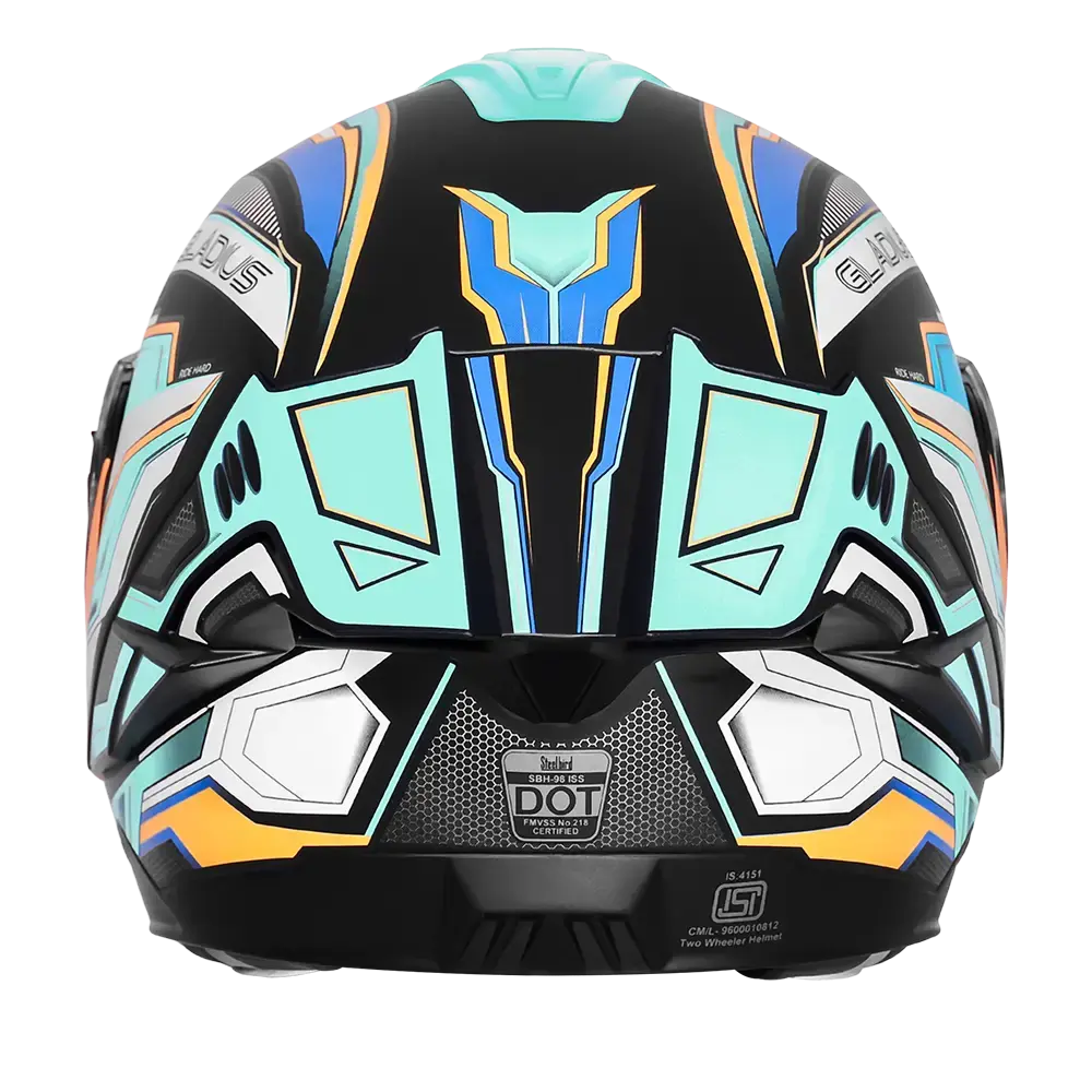 STEELBIRD SBH-98 ISS GLADIUS GL-1 GLOSSY BLACK/MIST GREEN C/V 580MM WITH EXTRA SMOKE VISOR STEELBIRD SBH-98 ISS GLADIUS GL-1 GLOSSY BLACK/MIST GREEN C/V 580MM WITH EXTRA SMOKE VISOR