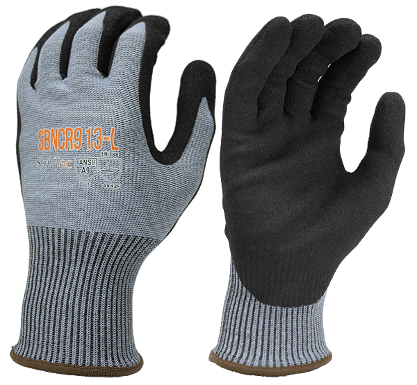 HPPE Black Sandy Nitrile Palm Coating,13 G A9