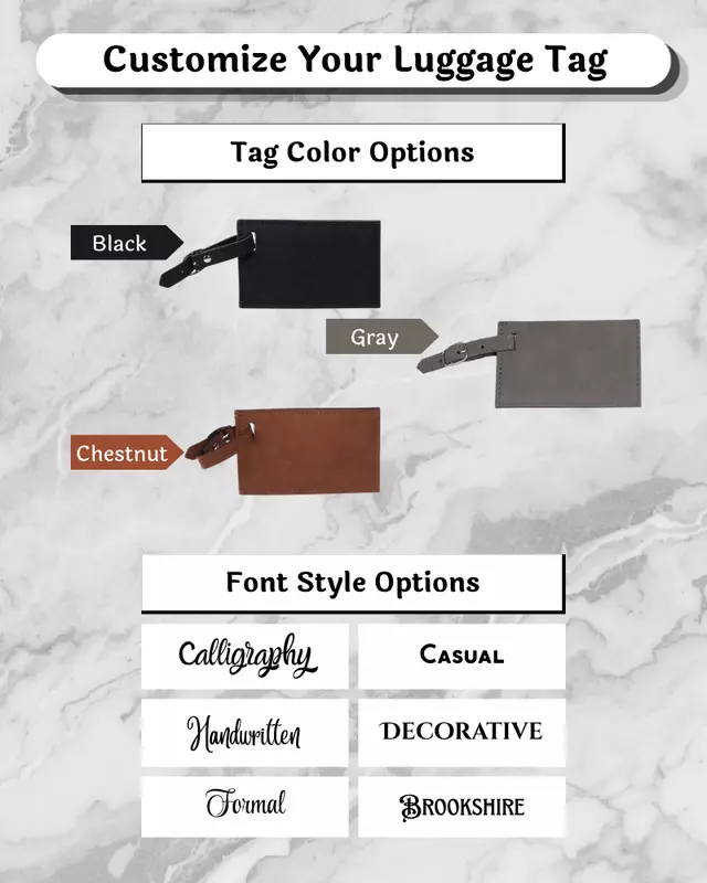 Saddle Collection personalized luggage tag featuring custom faux leather travel accessory.