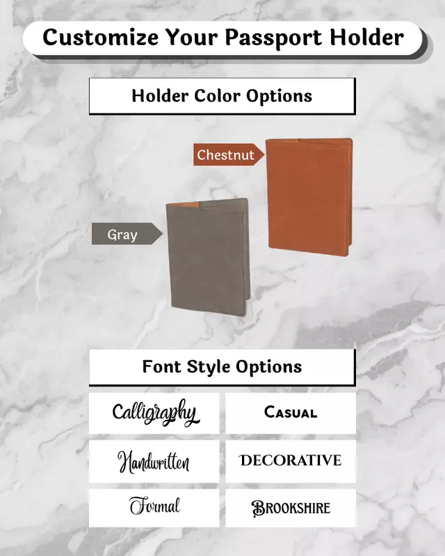 Saddle Collection personalized passport holder featuring custom faux leather travel accessory.