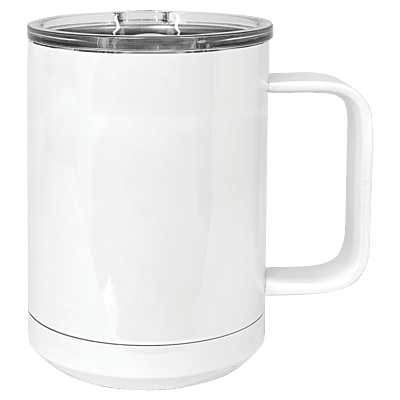 Full Color Polar Camel 15 oz. Coffee Mug with Slider Lid-White