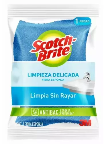SCOTCH-BRITE FIBRA ESPONJA AZUL 1 PZA