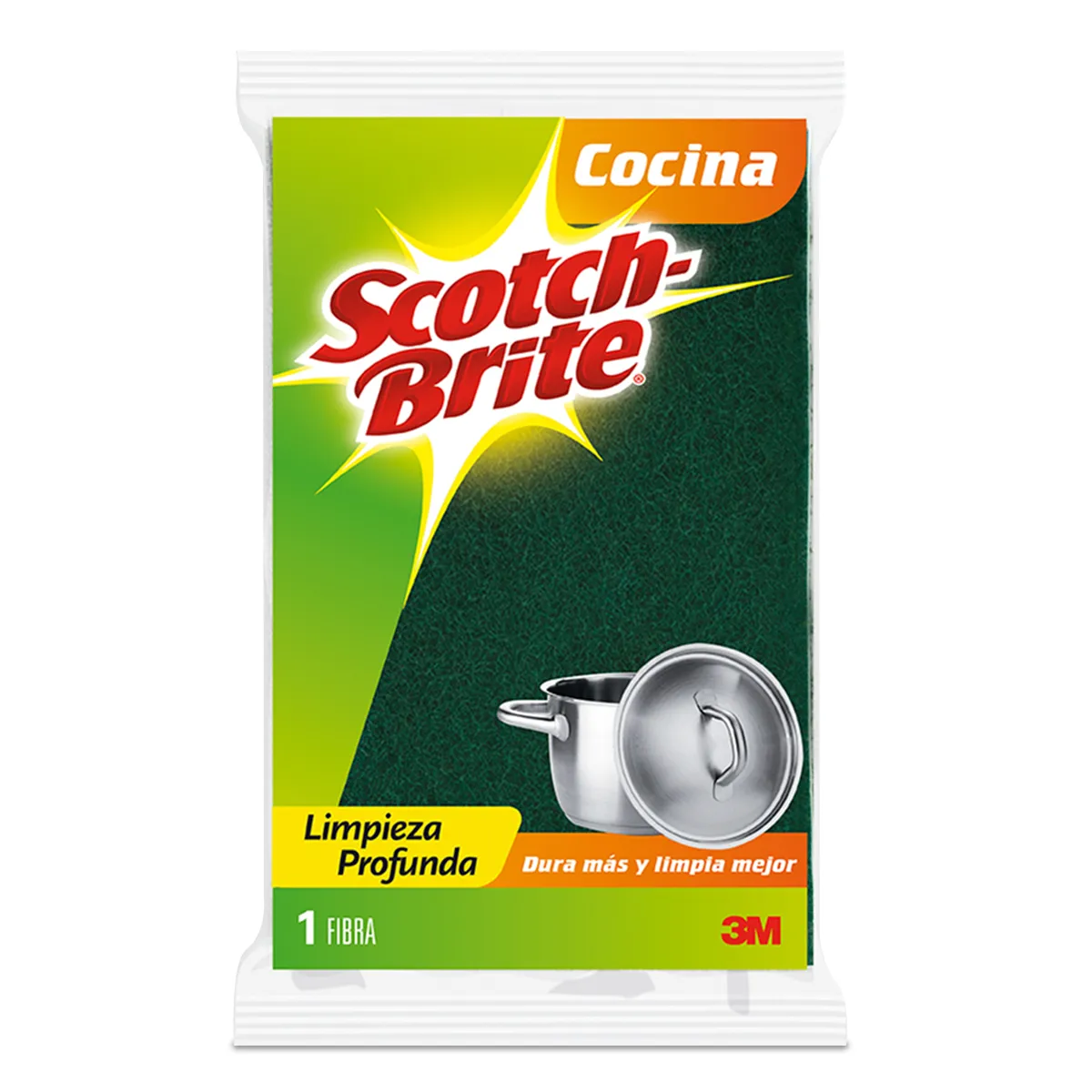 SCOTCH-BRITE FIBRA VERDE BÁSICA POPULAR 1 PZA