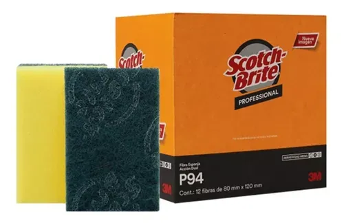 SCOTCH-BRITE FIBRA VERDE CON ESPONJA P94 1 PZA