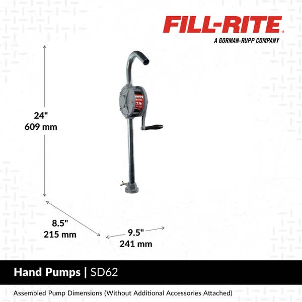 FILL RITE Rotary Hand-Operated Fuel Transfer Pump with Pail Spout
