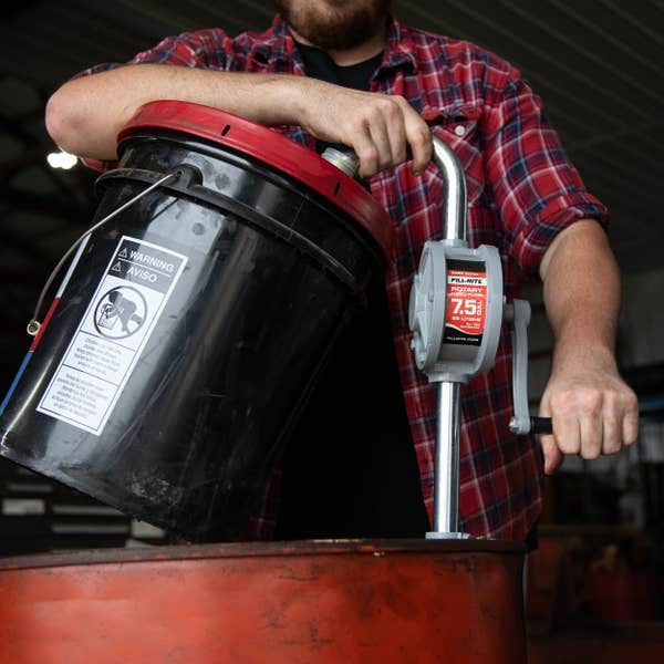 FILL RITE Rotary Hand-Operated Fuel Transfer Pump with Pail Spout