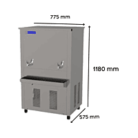 "High-capacity 120-liter storage: Blue Star SDLX60120C industrial water cooler." "High-capacity 120-liter storage: Blue Star SDLX60120C industrial water cooler."