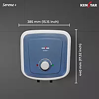 A white Kenstar Serene+ 10L water heater shown from the front against a plain background.