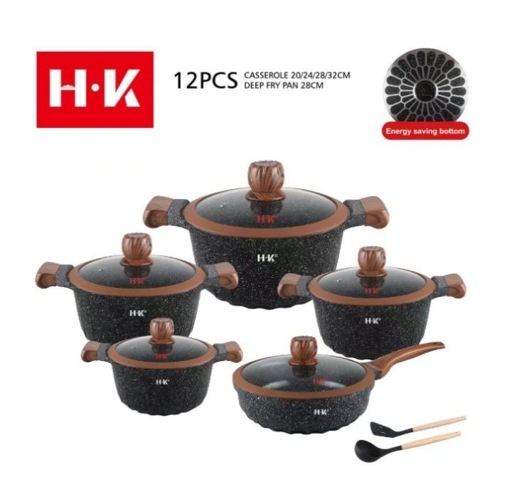 SET OF 5 QUALITY GRANITE POT WITH ACCESSORIES