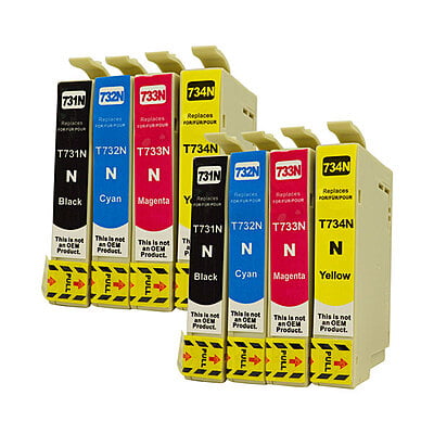 73N Series Pigment Compatible Inkjet Cartridge Set x 2 (Set of 8)