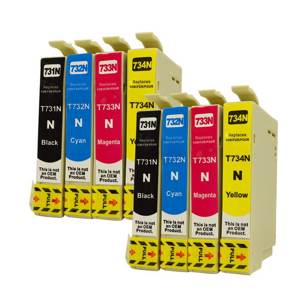 73N Series Pigment Compatible Inkjet Cartridge Set x 2 (Set of 8)