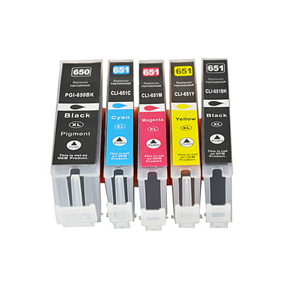 PGI-650XL CLI-651XL Compatible Inkjet Set 6 Cartridges [Boxed Set]