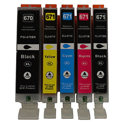 PGI-670XL CLI-671XL Compatible Inkjet Set 5 Cartridges [Boxed Set]