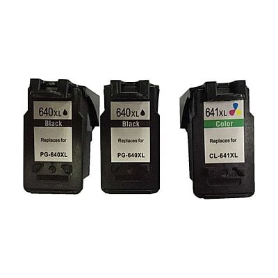 Premium Compatible Canon PG-640XL CL-641XL Ink Cartridge Set (2BK1C)(Pack of 3)