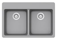 Double Equal Bowl Granite Composite - Light Grey