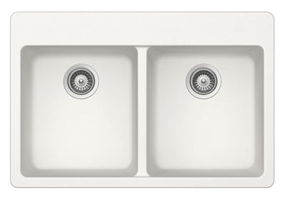Double Equal Bowl Granite Composite - White Double Equal Bowl Granite Composite - White