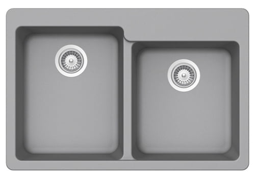 Double Offset Bowl Granite Composite - Light Grey Double Offset Bowl Granite Composite - Light Grey