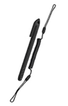 Set of three styluses  SG-TC7X-STYLUS1-03  and three coiled tethers  KT-TC7X-TETHR1-03 .