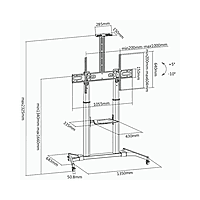Large Screen Trolley TV Stand Up to 100" MODEL SH-666TB | SKILLTECH