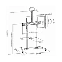 Large Screen Trolley TV Stand Up to 100" MODEL SH-666TB | SKILLTECH