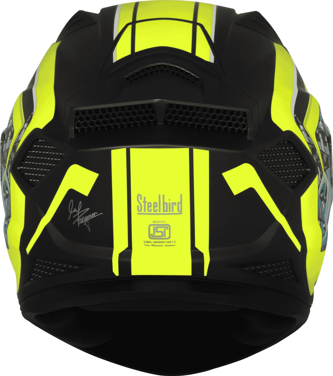 STEELBIRD SBH-25 SHARP ISS SPIKY GLOSSY BLACK/NEON C/V 600 MM