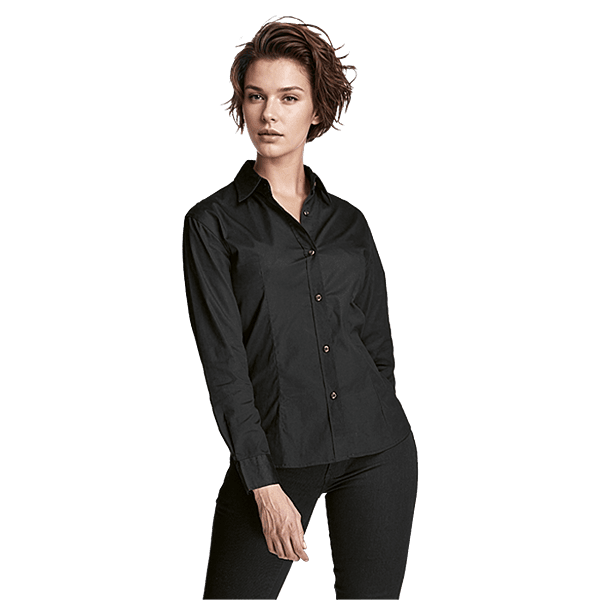 Brushed Cotton Twill Blouse Long Sleeve Ladies
