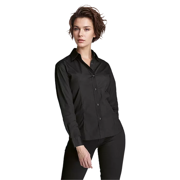 Brushed Cotton Twill Blouse Long Sleeve Ladies