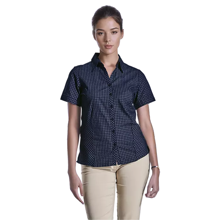 Pioneer Check Blouse Short Sleeve Ladies