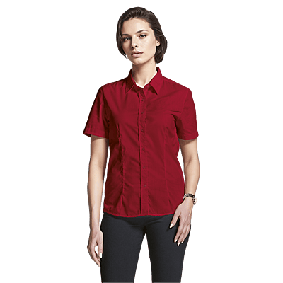 Basic Poly Cotton Blouse Short Sleeve Ladies