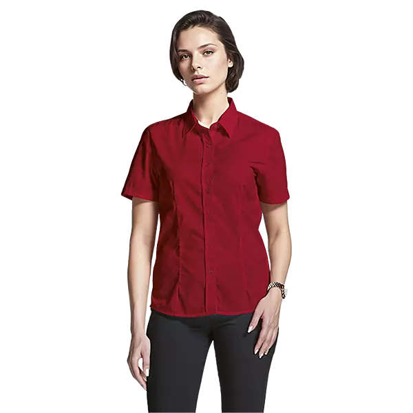 Basic Poly Cotton Blouse Short Sleeve Ladies