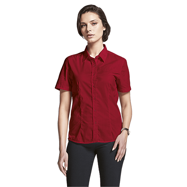 Basic Poly Cotton Blouse Short Sleeve Ladies