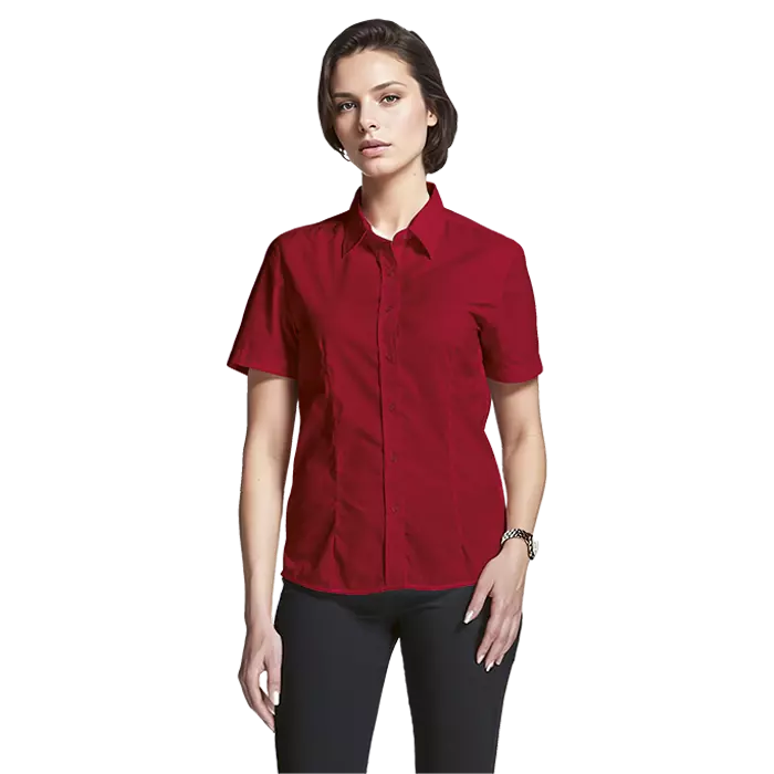 Basic Poly Cotton Blouse Short Sleeve Ladies