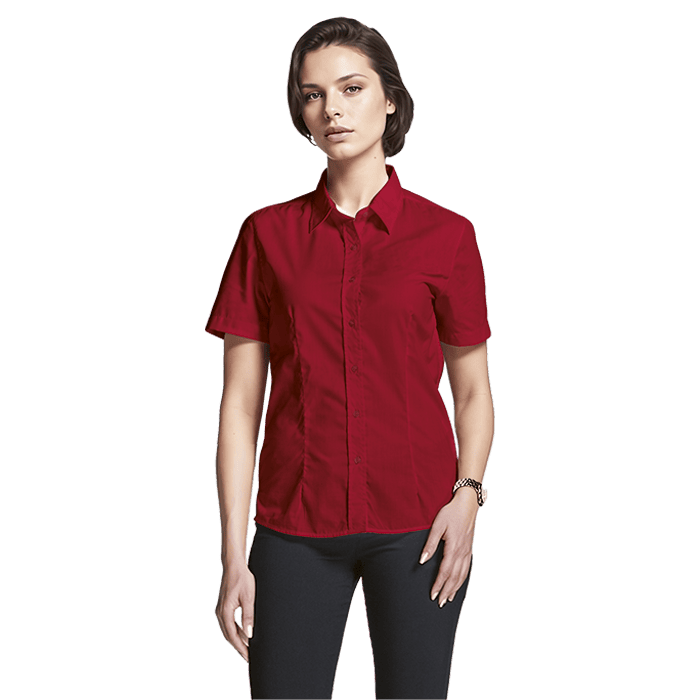 Basic Poly Cotton Blouse Short Sleeve Ladies