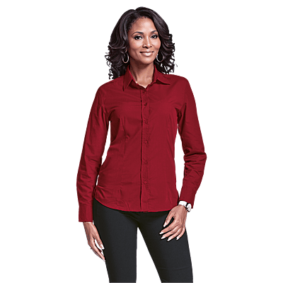 Basic Poly Cotton Blouse Long Sleeve Ladies