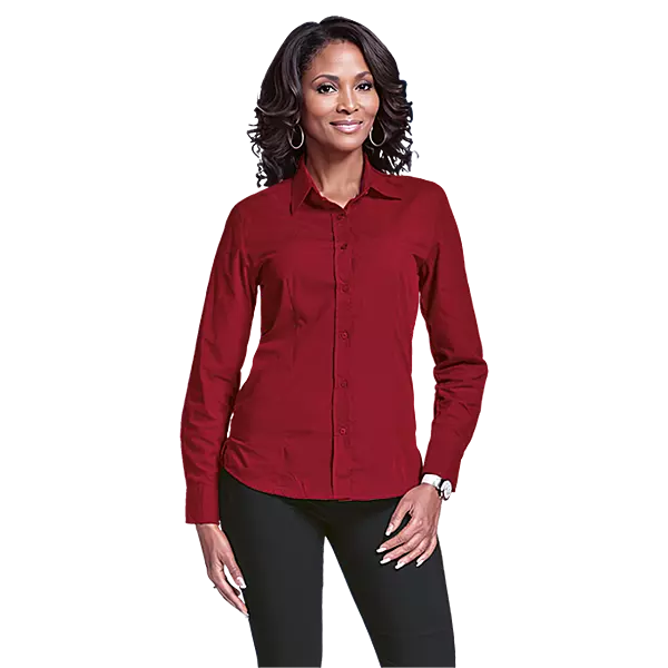 Basic Poly Cotton Blouse Long Sleeve Ladies