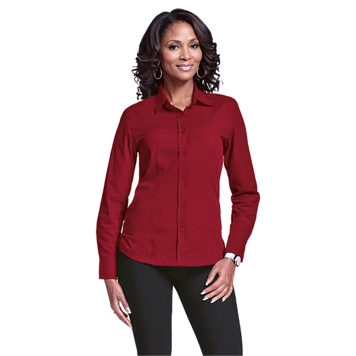 Basic Poly Cotton Blouse Long Sleeve Ladies