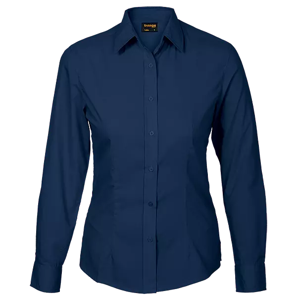 Basic Poly Cotton Blouse Long Sleeve Ladies