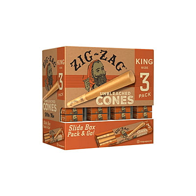 ZIG ZAG:CONES UNBLEACHED KS (3/36CT)