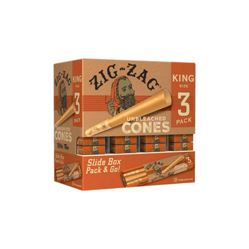 ZIG ZAG:CONES UNBLEACHED KS (3/36CT)
