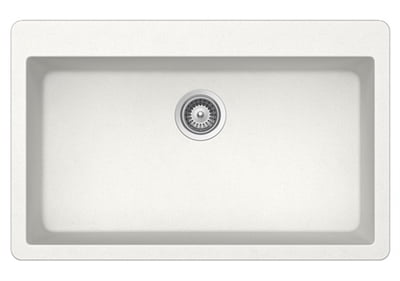 Large Single Bowl Granite Composite - White Large Single Bowl Granite Composite - White