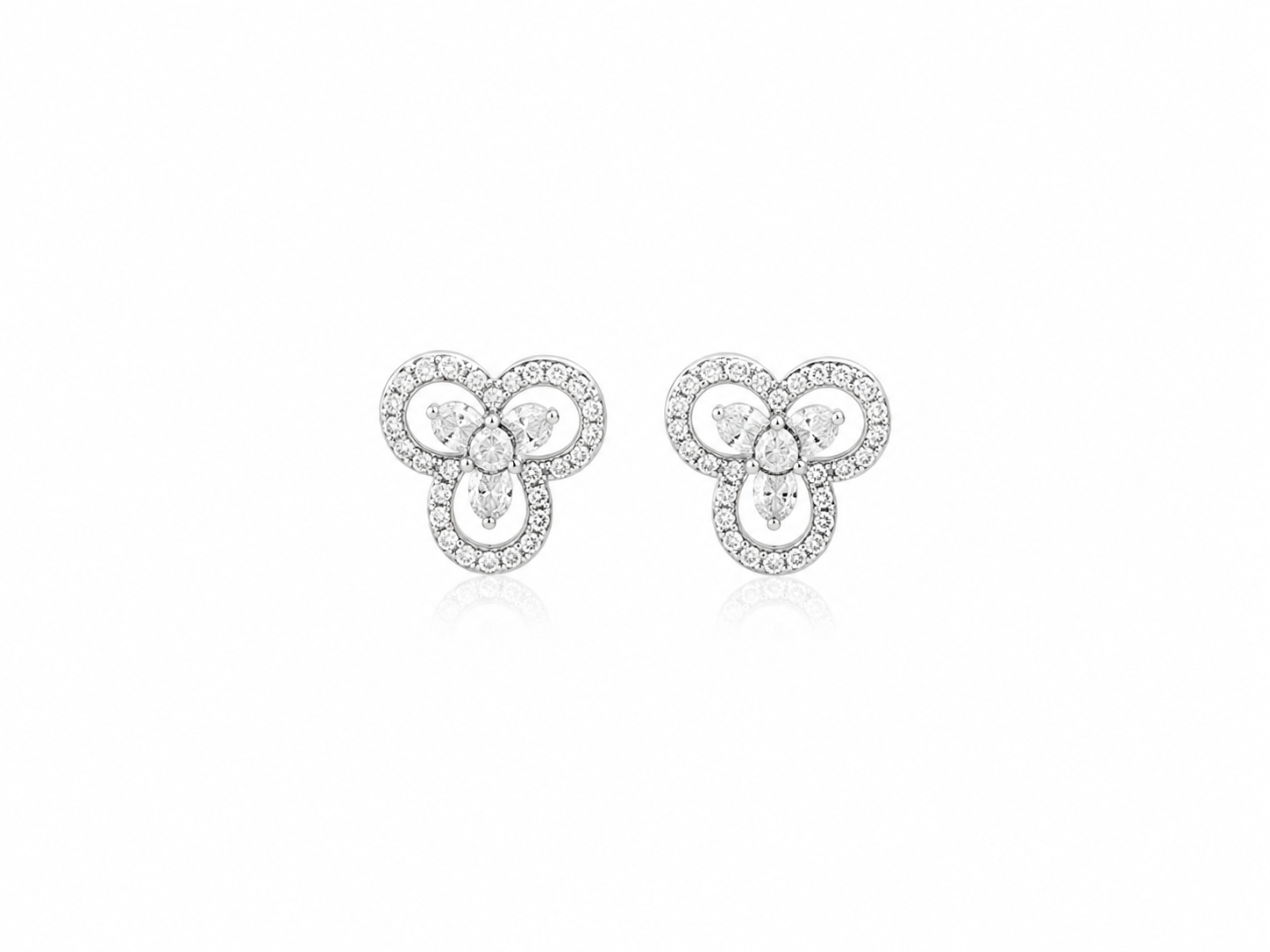 10K 0.40CT DIAMOND FASHION EARRING YG (TRIANGULO REDONDO DE DI)