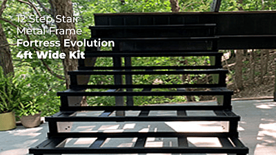 12 Step Stair Metal frame 4ft wide Kit (Fortress Evolution) 12 Step Stair Metal frame 4ft wide Kit (Fortress Evolution)