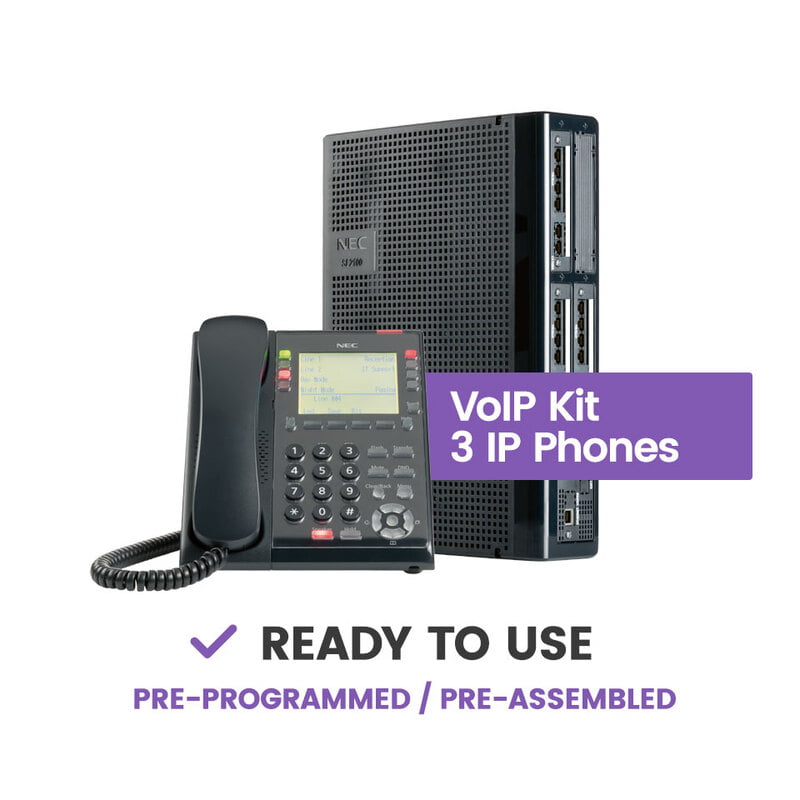 NEC SL2100 System Kit with (3) Desi-Less IP Phones